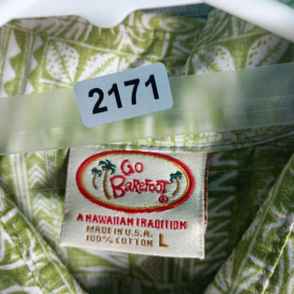 Tropical Green Patterned Casual Button Down Shirt - Picture 3 of 8